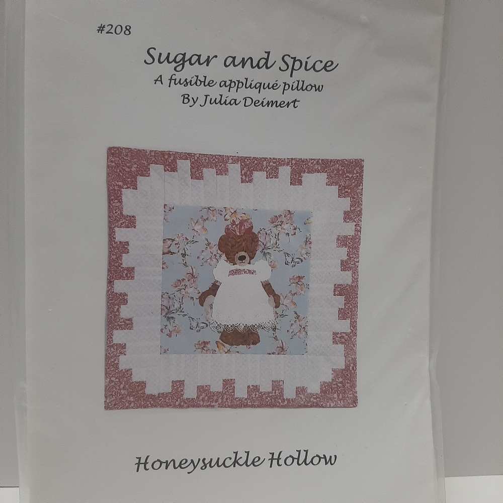 🍒 Honeysuckle Hollow Teddy Bear Pillow Kit - Vintage Pattern Packet